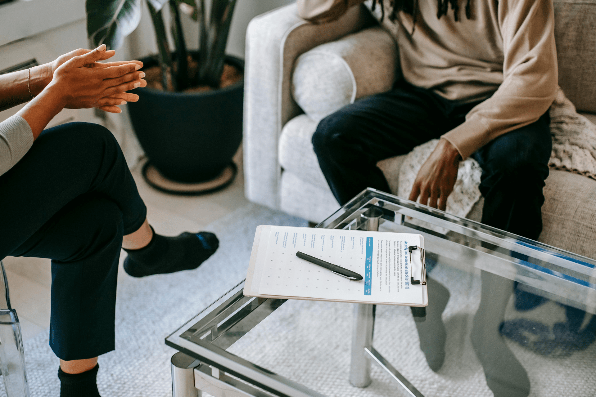Person finding clarity and relief through therapy