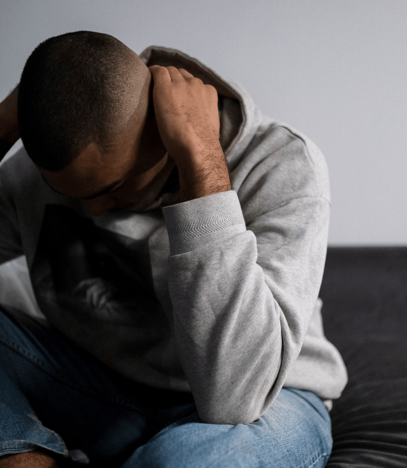 Client working through trauma in a supportive therapy setting